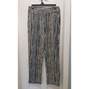 Robert Louis Women’s Pants 1X Elastic Waist with Ties Wide Leg High Rise